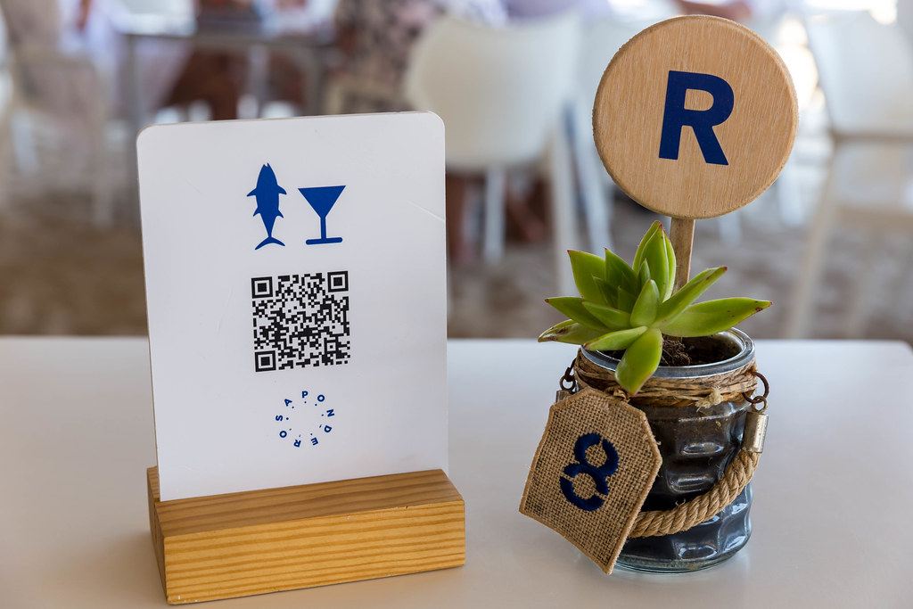 Qr Code on a Restaurant's table for online order